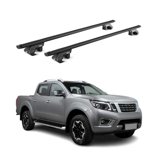 Portbagaj de plafon pentru Nissan Navara D23 2015-2021 4 uși 90 kg aluminiu negru ABE