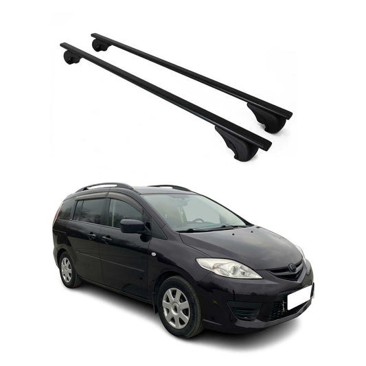 Portbagaj de plafon pentru Mazda 5 / Premacy 2005-2010 75kg, negru metalic, 2 buc.