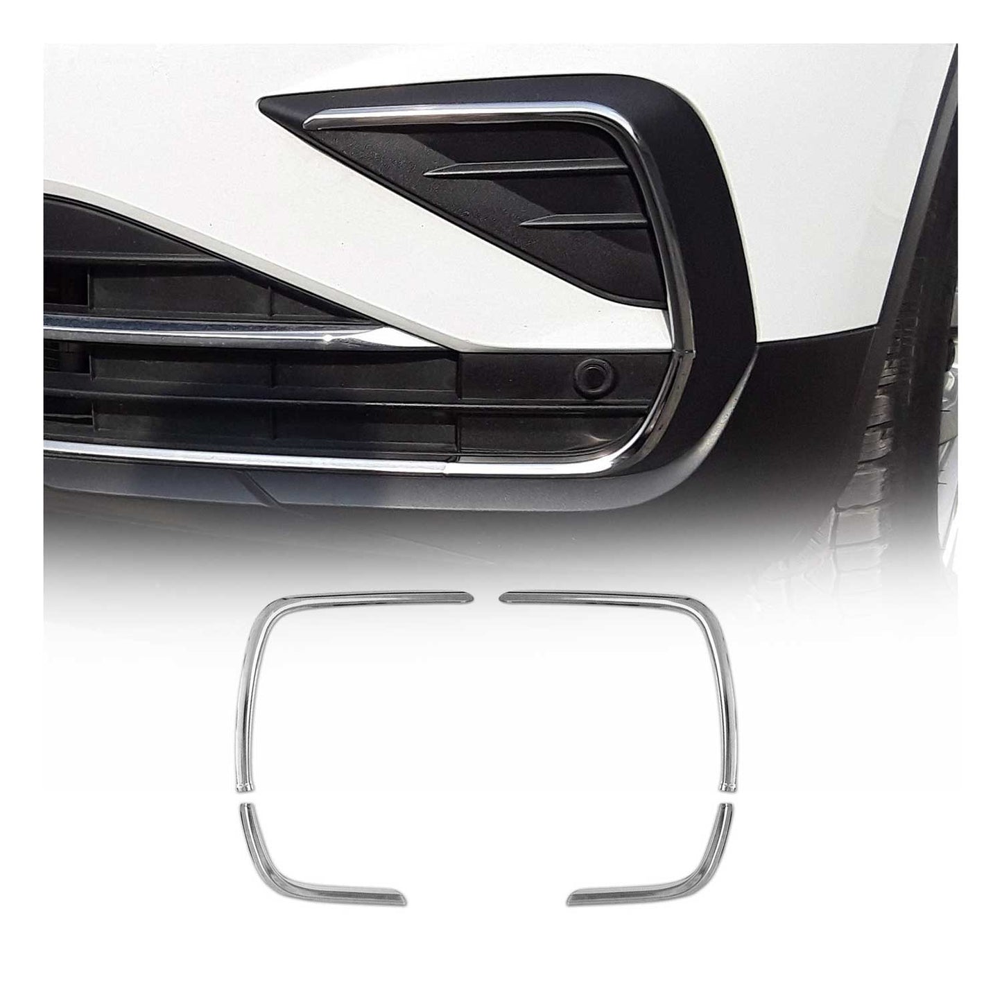 Nebelscheinwerfer Rahmen Umrandung für VW Tiguan 2020-2024 Edelstahl Silber 4tlg