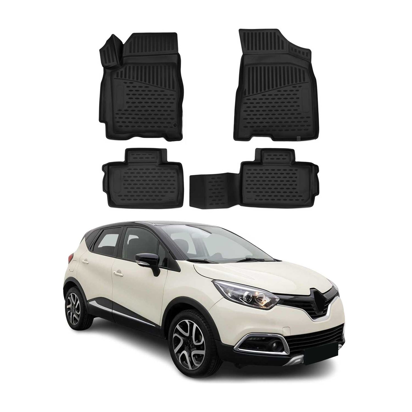 2013-2019 Renault Captur Fußmatten TPE Schwarz 4 tlg