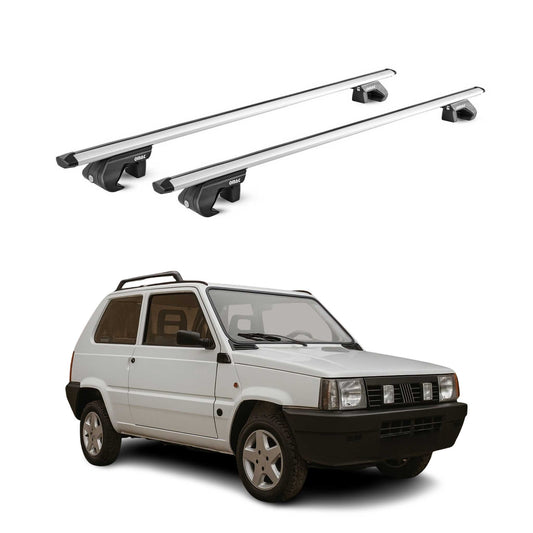 Portbagaj de plafon pentru Fiat Panda I 1999-2003 3 uși 90kg aluminiu argintiu 2 piese ABE