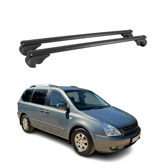 Dachträger für Kia Carnival 2006-2014 Gepäckträger Grundträger Alu Schwarz 2x