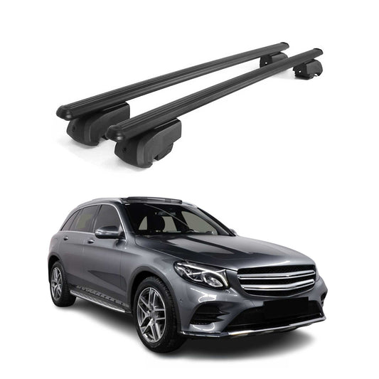 Dachträger Grundtäger für Mercedes GLC X253 2015-2022 75kg Alu Schwarz 2 tlg