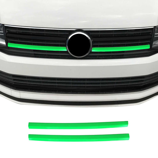 Benzi decorative grilă radiator pentru VW T6 Transporter 2015-2019 Highline, oțel inoxidabil, verde, 2x