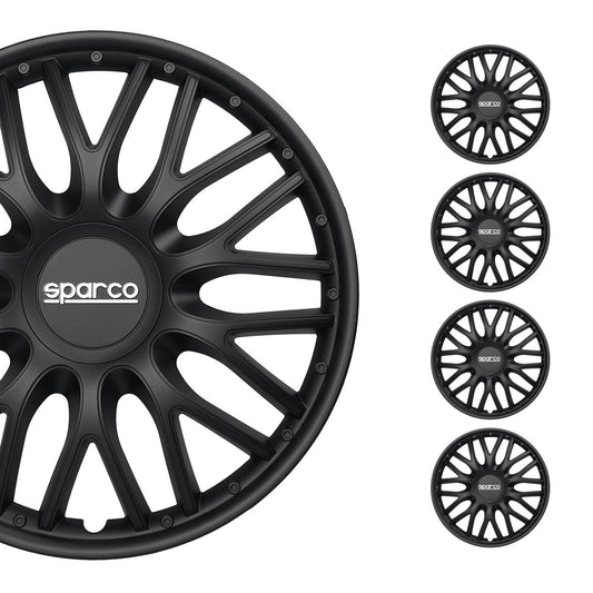 Radkappen Radzierblenden Sparco Roma 14" Zoll Auto Abdeckung Set Schwarz 4x