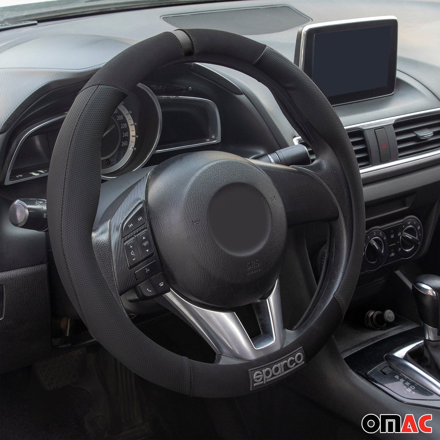 SPARCO Lenkradbezüge Lenkradschoner Lenkradschutz Schwarz Lenkradhülle Gummi