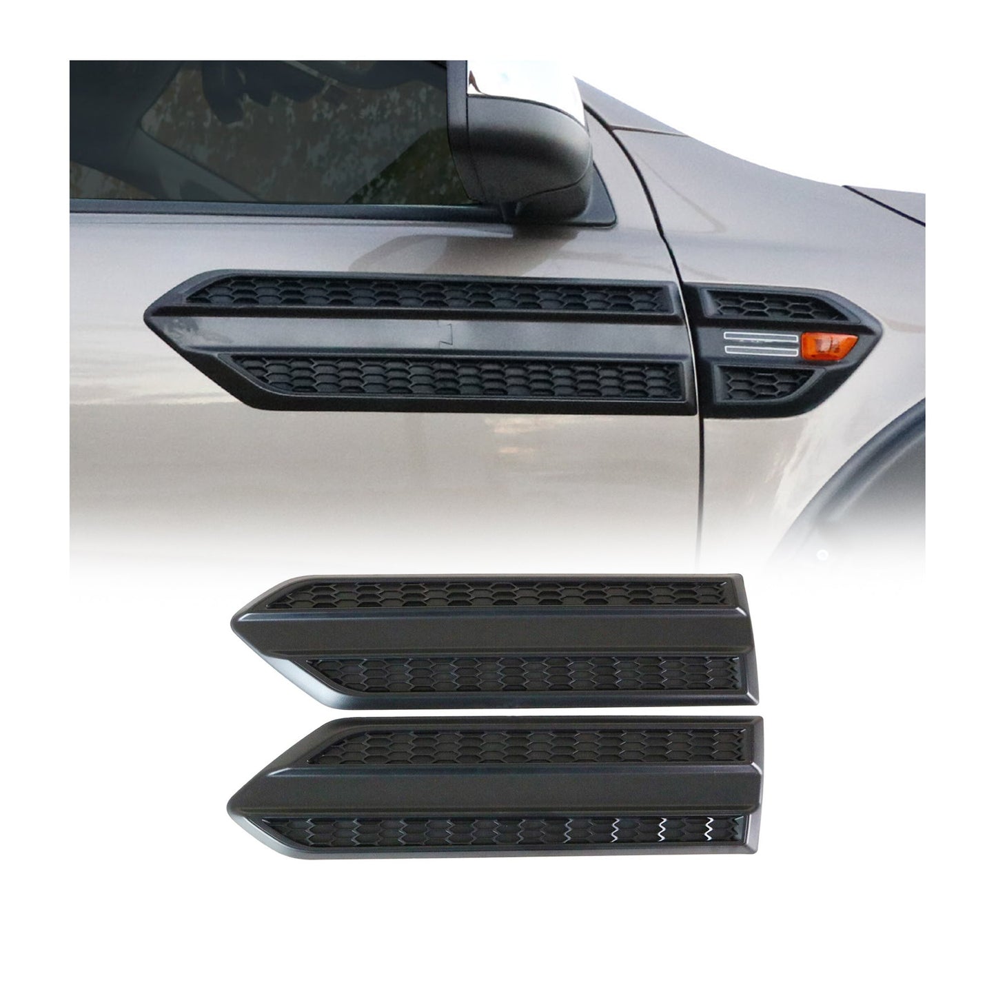 Seitentürleiste Türschutzleiste für Ford Ranger T6 XLT FL 2015-2022 ABS Schwarz