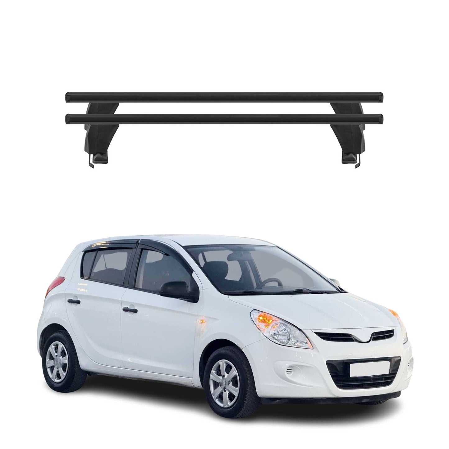 Bagażnik dachowy Menabo do Hyundai i20 2008-2014, 50 kg, aluminiowy, czarny, 2-częściowy