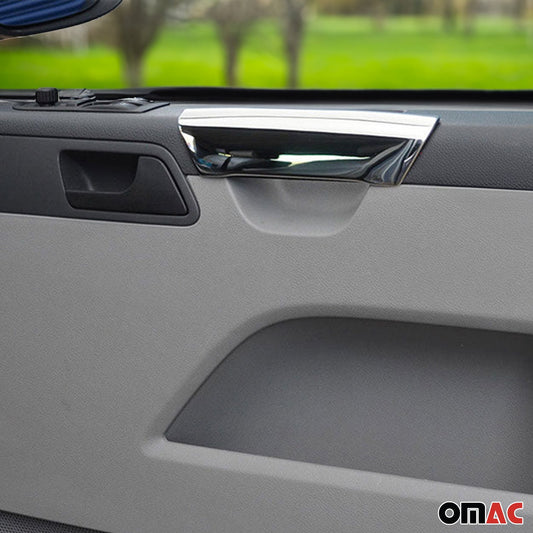 Ornamente mâner interior ușă, cromate, pentru VW T5 2003-2015, oțel inoxidabil, argintii, 2x