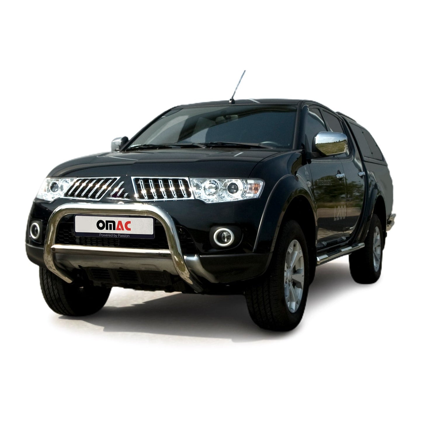 Bară de protecție față pentru Mitsubishi L200 2009-2015, omologată ABE, oțel, argintiu