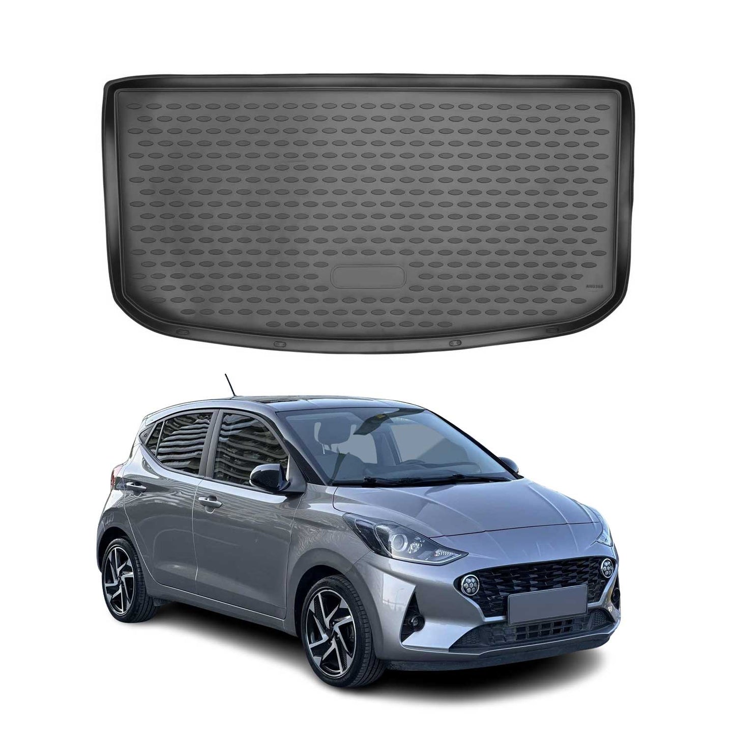 Kofferraummatte Kofferraumwanne für Hyundai i10 2019-2025 Gummi TPE Schwarz