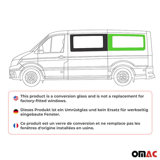 Seitenfenster Sicherheitsglas für VW Crafter 2017-2025 Auto Links L2 Schwarz