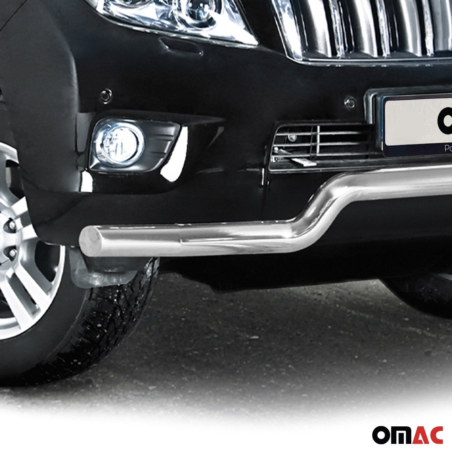 Bară de protecție/buton față pentru Toyota Land Cruiser 150 2010-2013, argintie, cu ABE (omologare de tip germană).