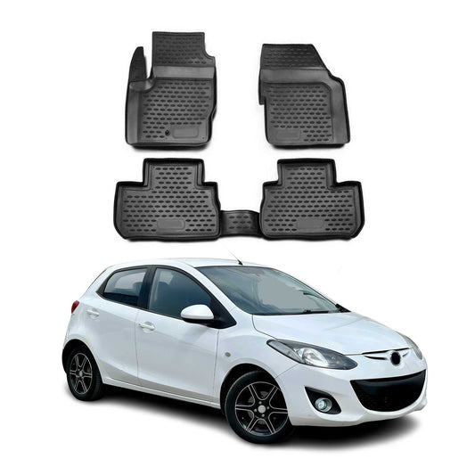 Covorașe auto Mazda 2007-2015, TPE, negre, 4 buc.