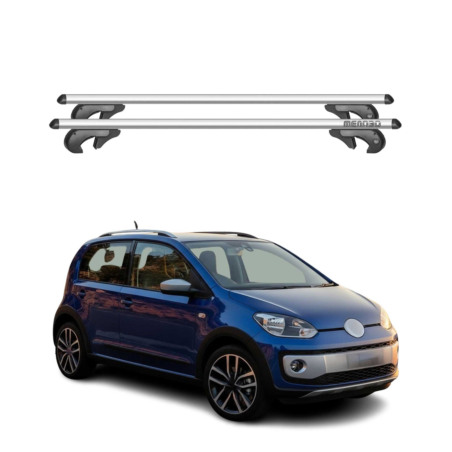 Menabo Dachträger Grundtäger für VW Cross UP 2013-2016 90kg Alu Silber 2 tlg