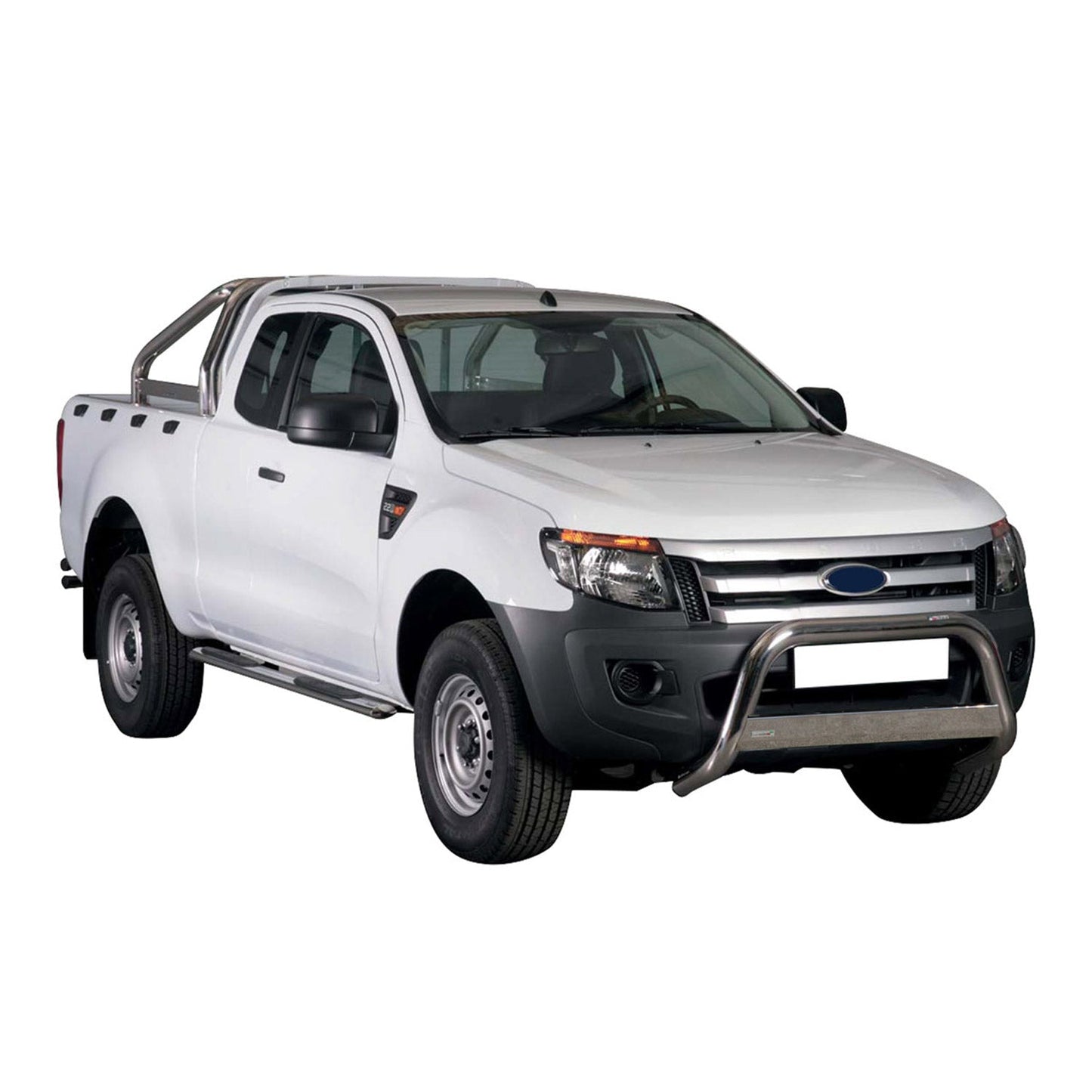 Bară de protecție/buton față pentru Ford Ranger 2012-2015, ø63mm, oțel, argintiu, protecție