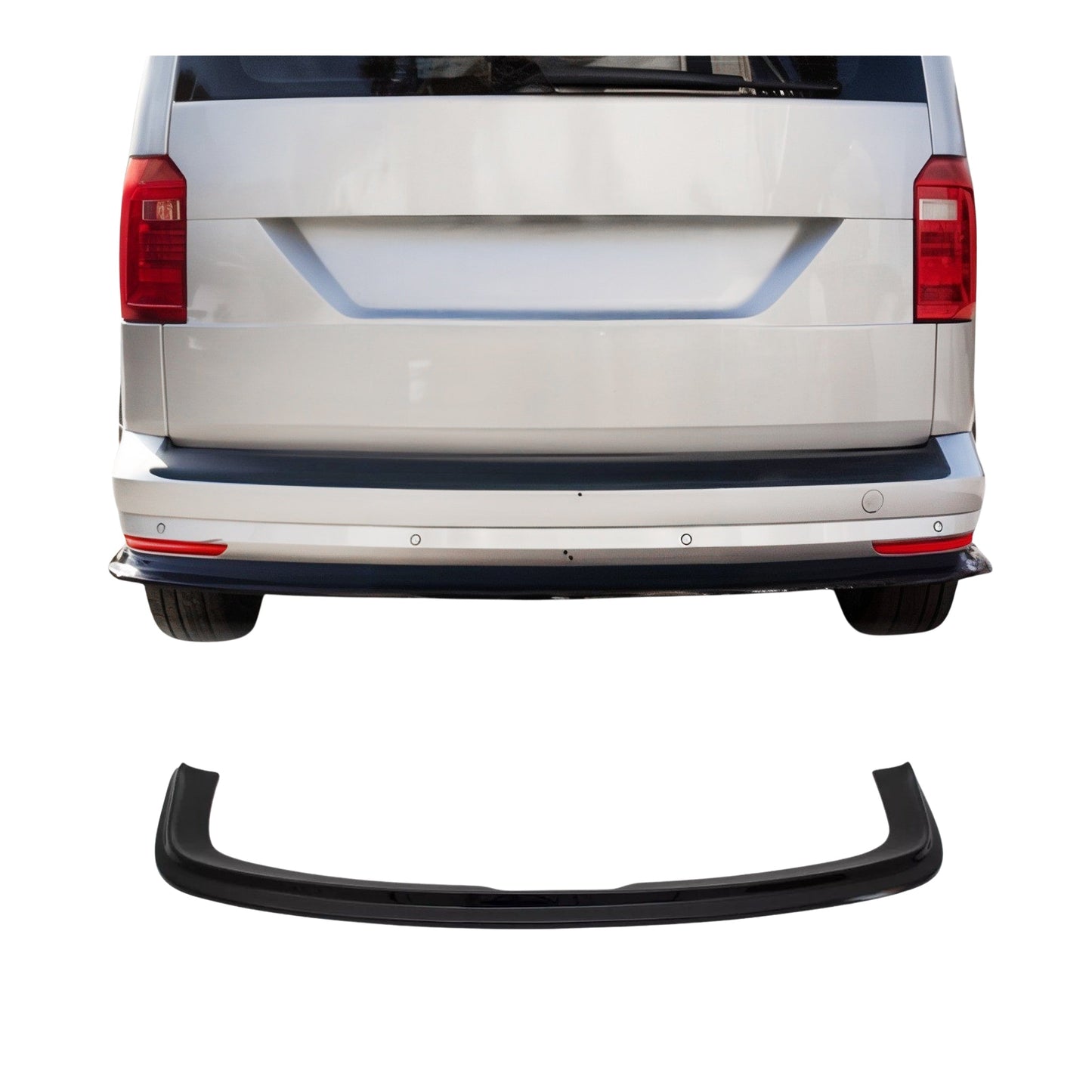 Difuzor spate pentru bara de protecție spate pentru VW Caddy 2015-2020 ABS negru 1 buc.