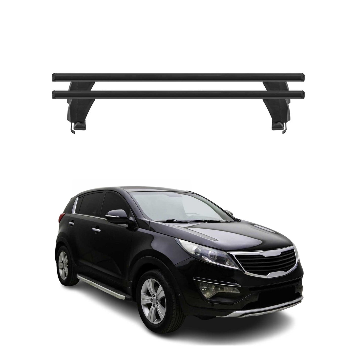 Bagażnik dachowy Menabo do Kia Sportage SL 2010-2015, 50 kg, aluminiowy, czarny, 2x