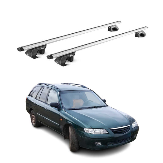 Portbagaj de plafon pentru Mazda 626 GW station wagon 1998-2002 5 uși 90 kg aluminiu argintiu ABE