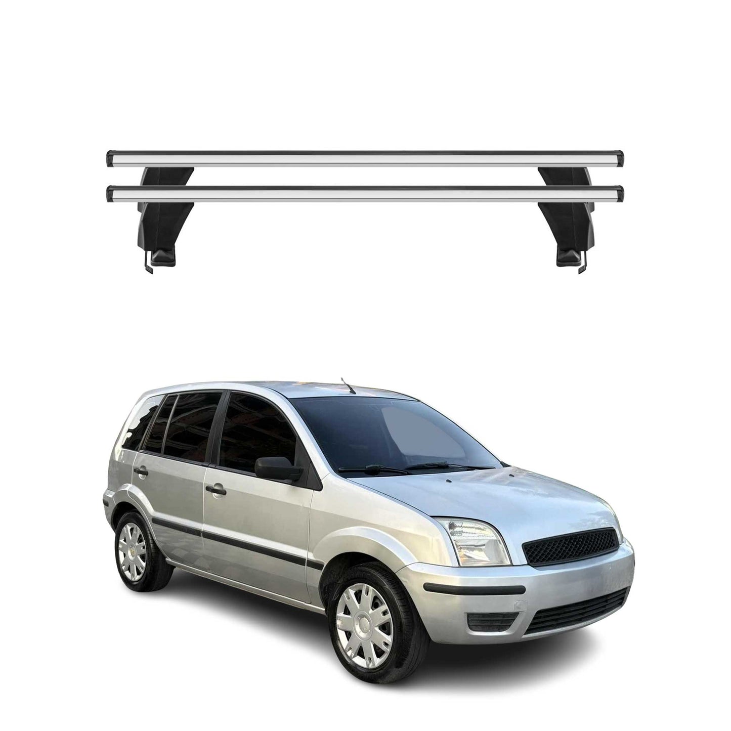 Menabo Dachträger Grundtäger für Ford Fusion 2002-2012 50kg Alu Silber 2 tlg