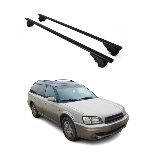 Portbagaj de plafon pentru Subaru Outback mk2 1999-2003 75kg, negru metalic, 2 buc.