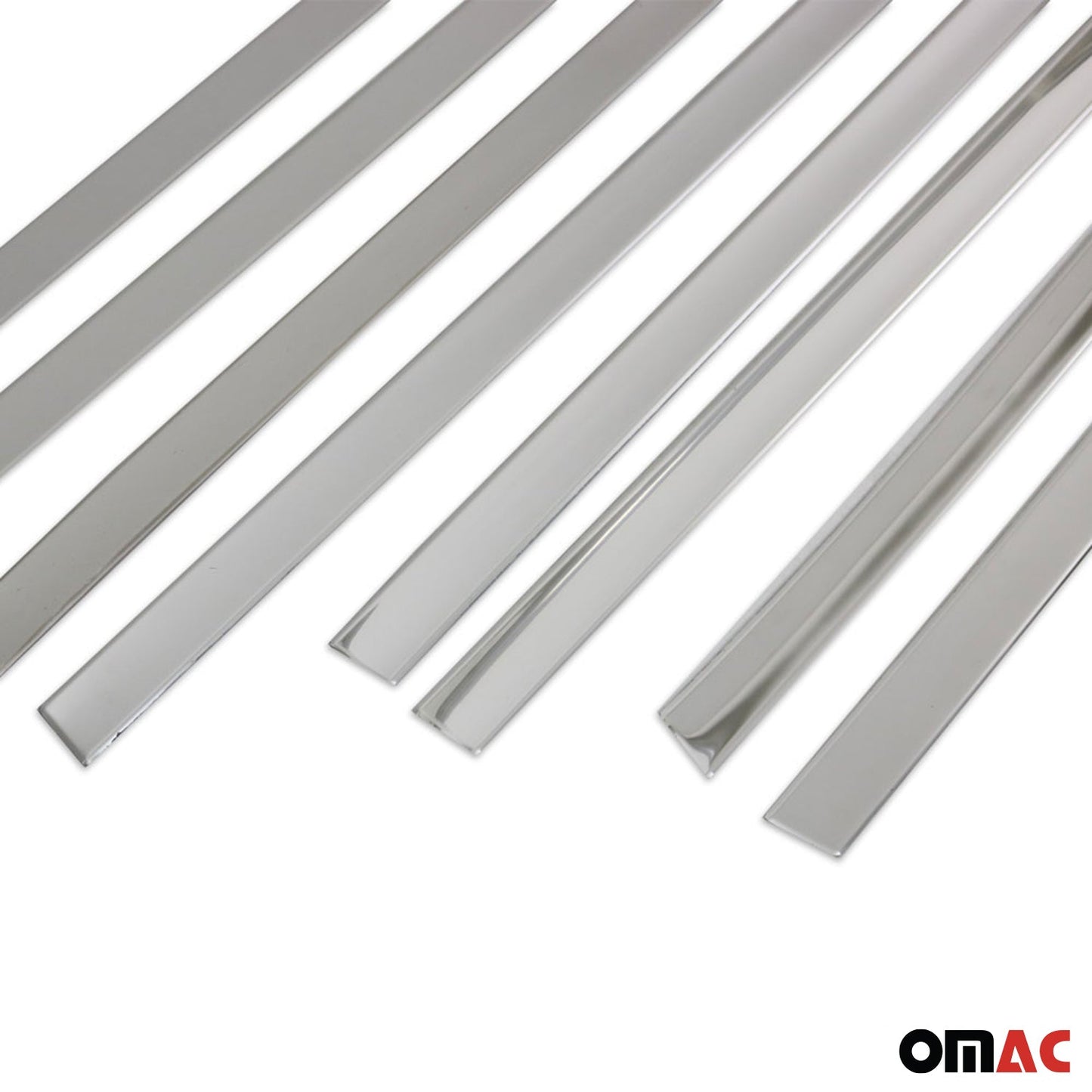 Benzi decorative pentru geamuri pentru VW Crafter 2017-2025 ampatament L2, oțel inoxidabil, set 8 piese