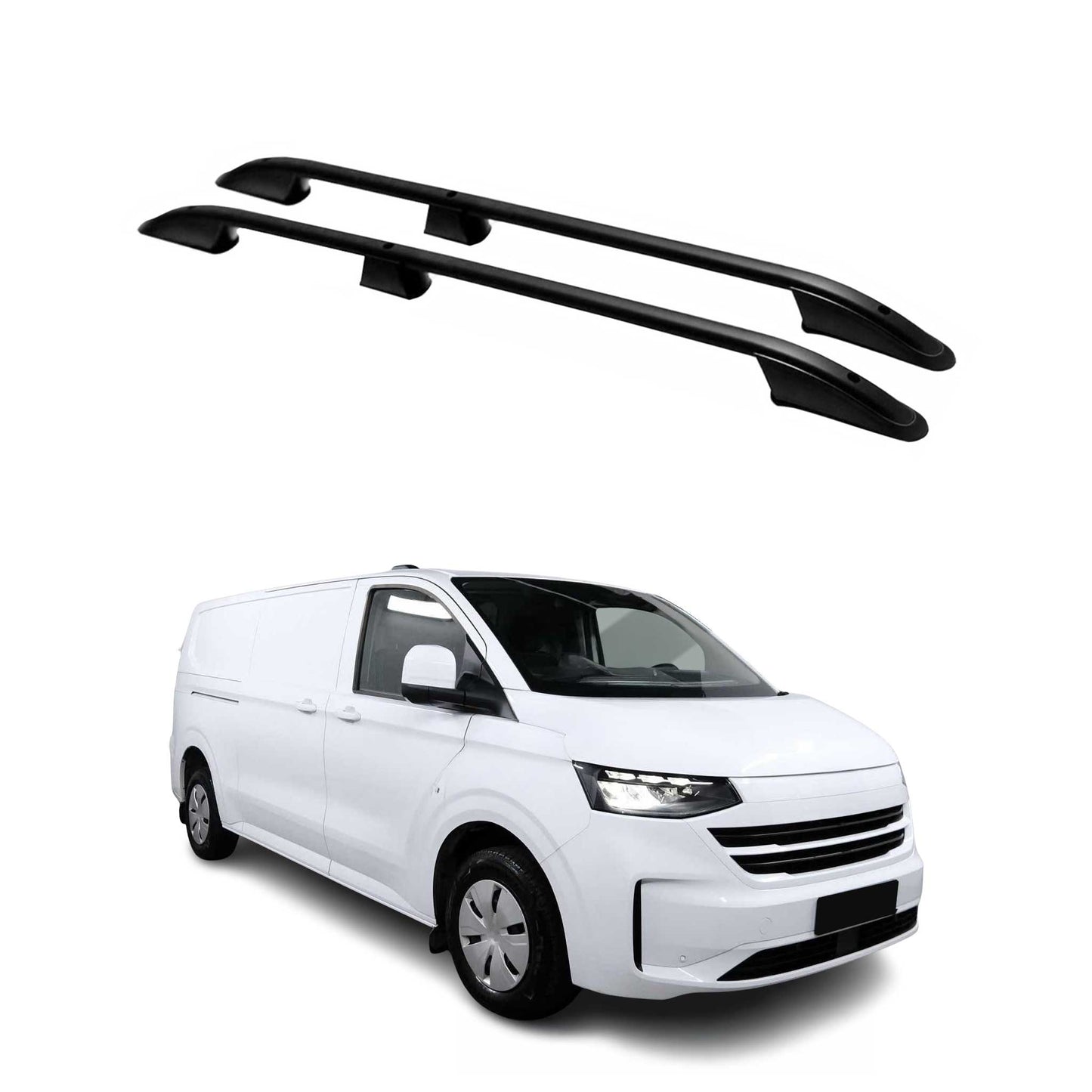 Bare de plafon/portbagaj plafon pentru VW Transporter T7 2024-2025 L2 lungi negru 2x