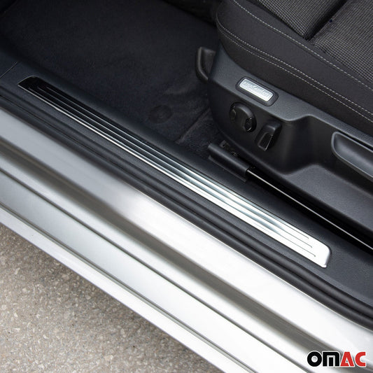 Ornamente prag uși pentru Hyundai i20 2014-2025, oțel inoxidabil, argintiu, set 4 piese