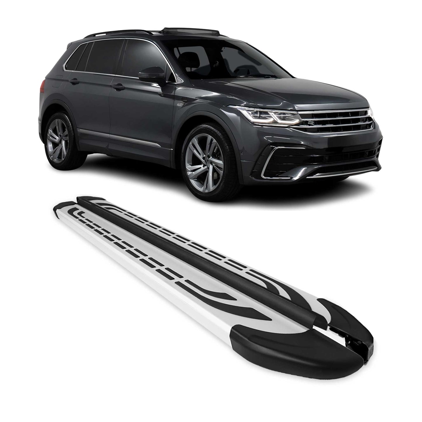 Alu Trittbretter Seitenschweller Seitenbretter für VW Tiguan II 2016-2023 Grau
