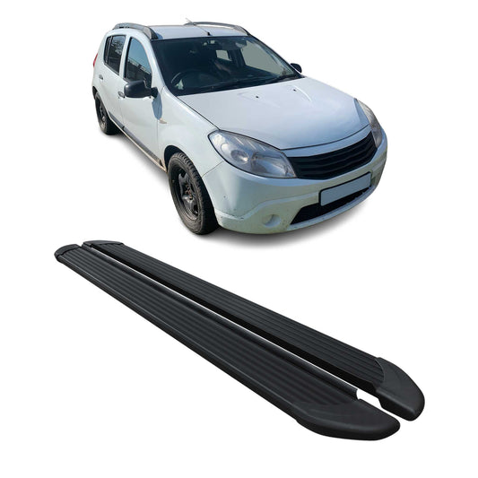 Seitenschweller Trittbretter Schweller für Dacia Sandero 2007-2012 Alu Schwarz