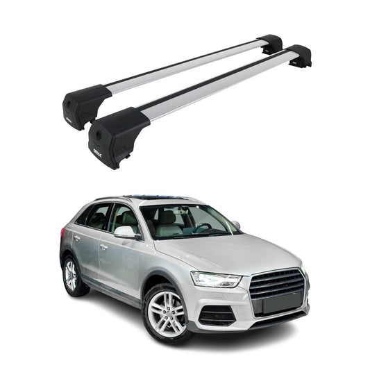 Dachträger Grundtäger für Audi Q3 mk1 2011-2018 75kg Aluminium Silber 2 tlg