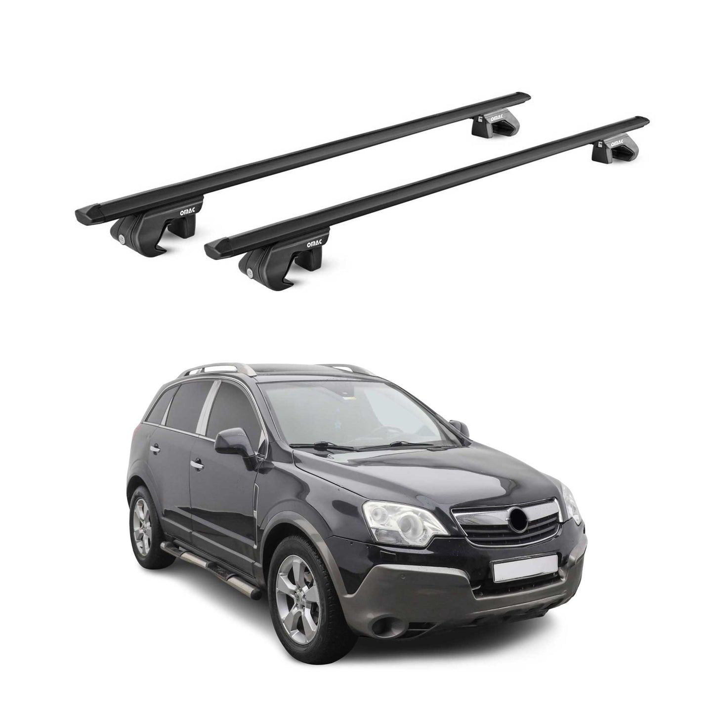Portbagaj de plafon pentru Opel Antara 2006-2015 90kg aluminiu negru 2 buc ABE