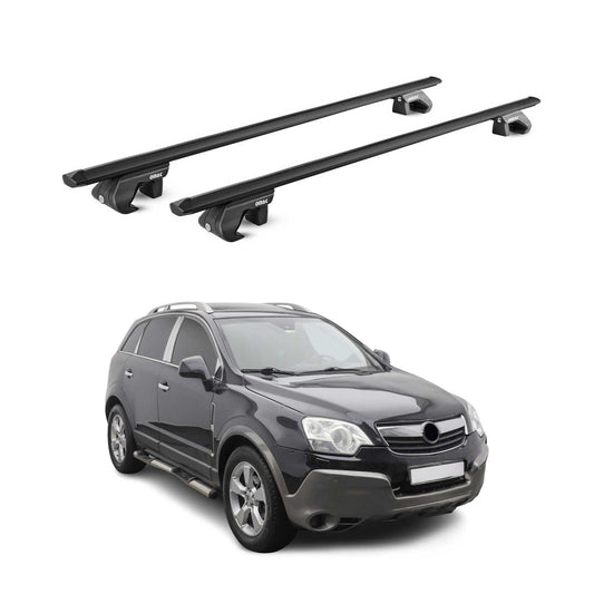 Portbagaj de plafon pentru Opel Antara 2006-2015 90kg aluminiu negru 2 buc ABE