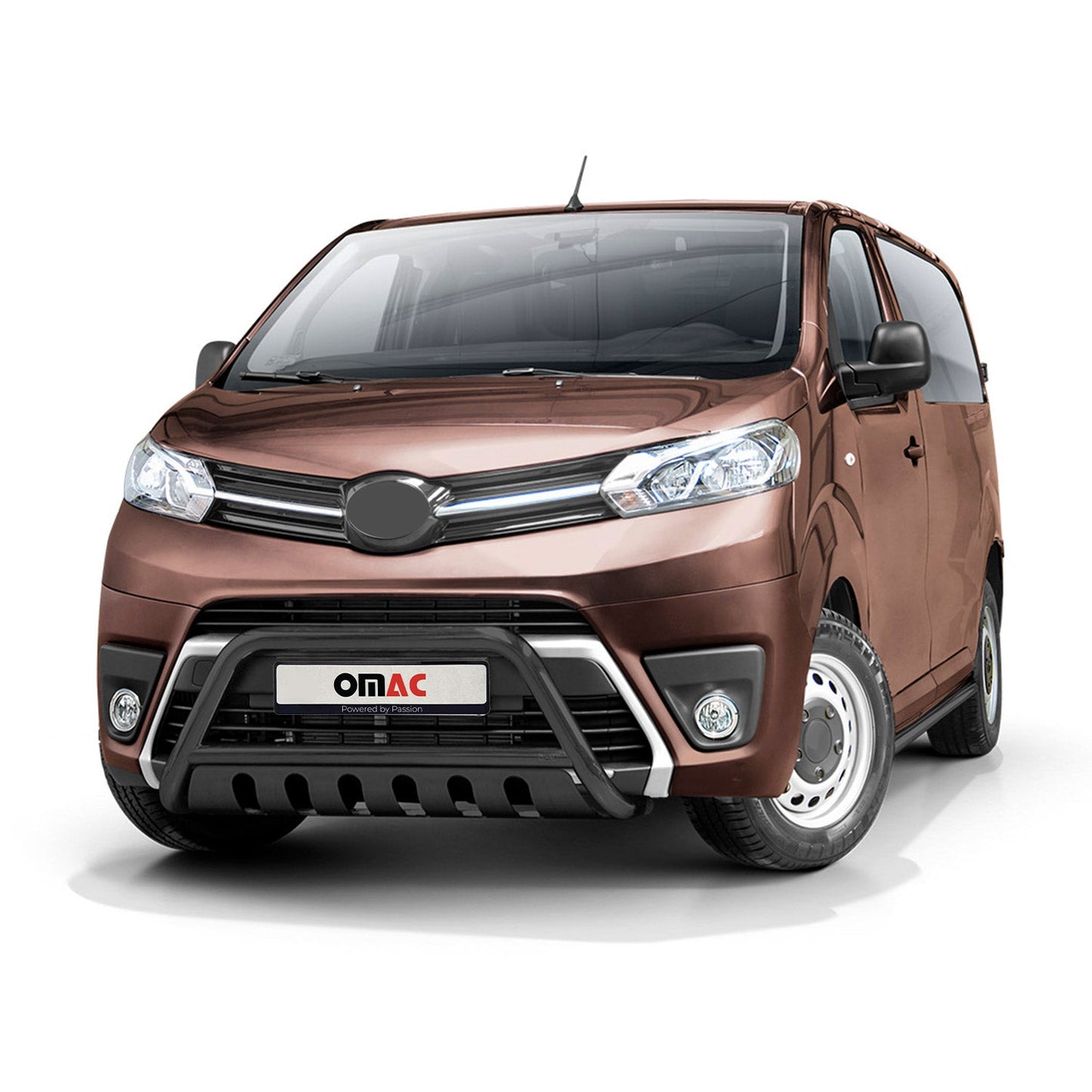 Bară de protecție față pentru Toyota Proace 2016-2022, oțel inoxidabil, omologată ABE, neagră