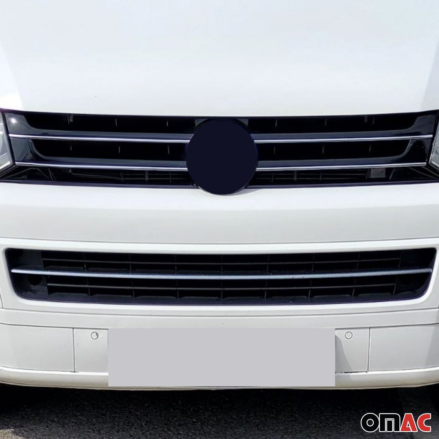 Benzi grilă radiator pentru VW Transporter T5 2009-2015, crom-argintiu, 5x