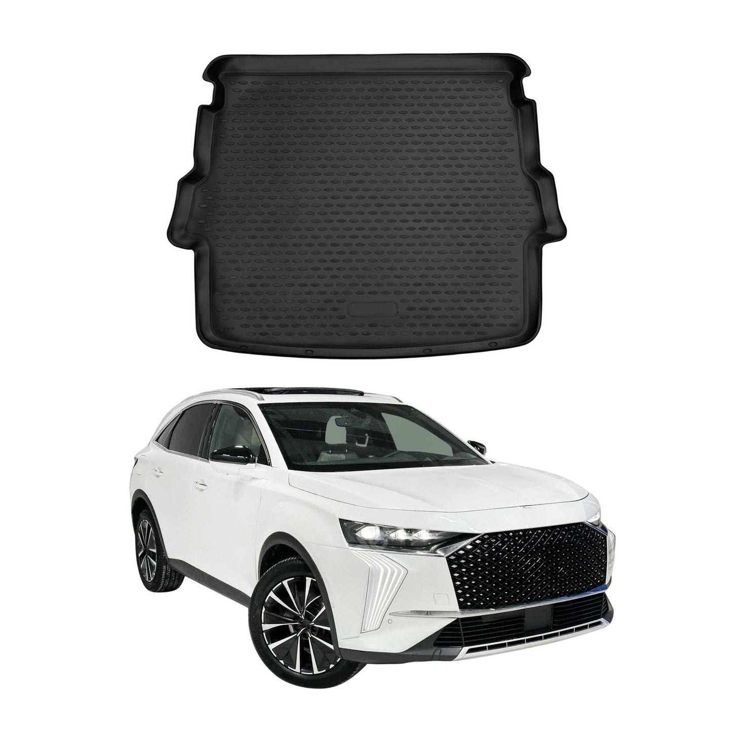 Covoraș portbagaj/tapițerie portbagaj pentru DS 7 Crossback 2018-2021, cauciuc TPE, negru