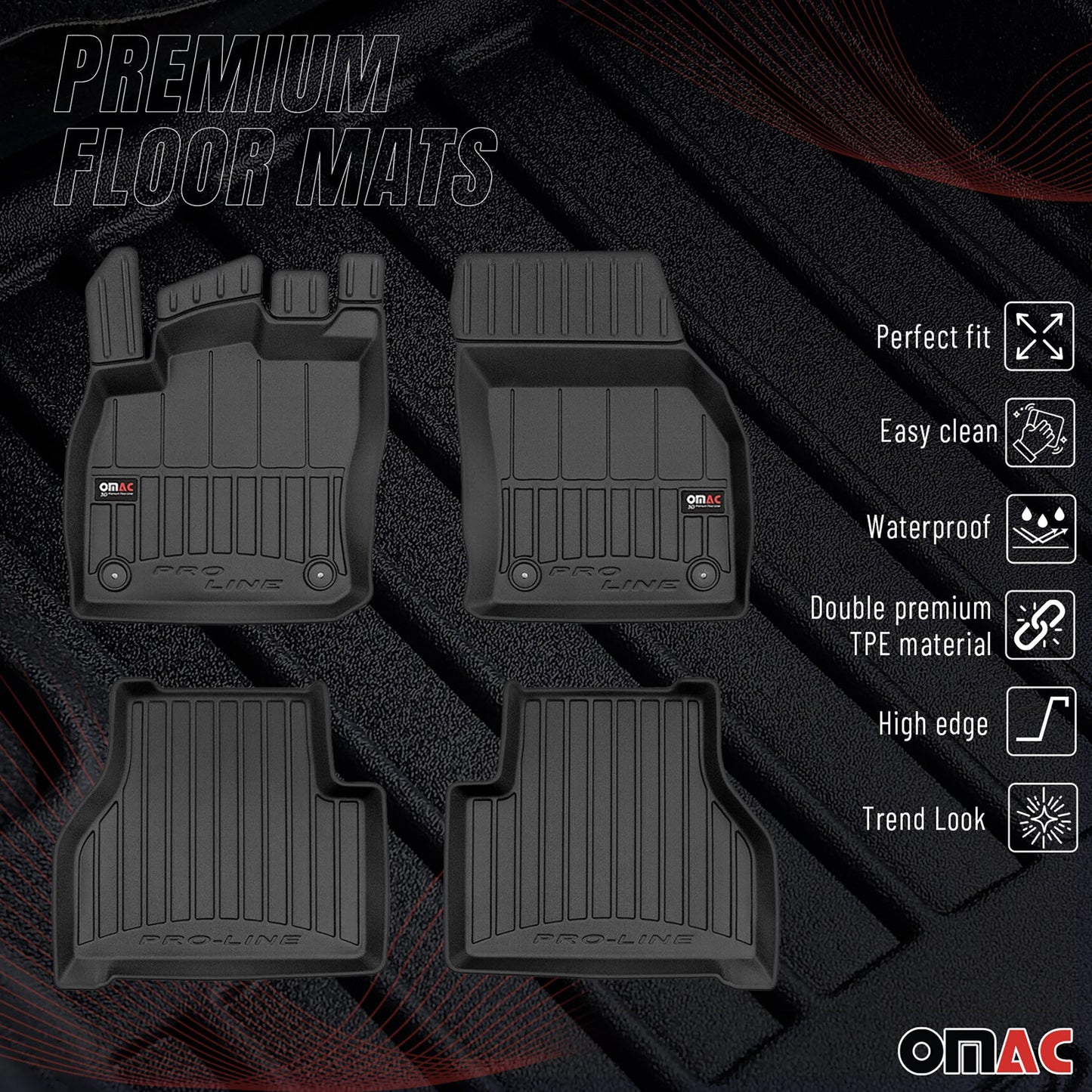 2021-2025 VW Caddy Fußmatten TPE Schwarz 4 tlg