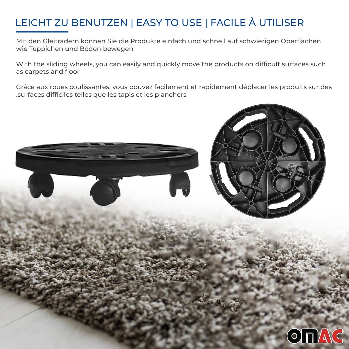 Pflanzenroller Rollbrett Transportroller Möbelroller 170 kg Reifenträger Ø300