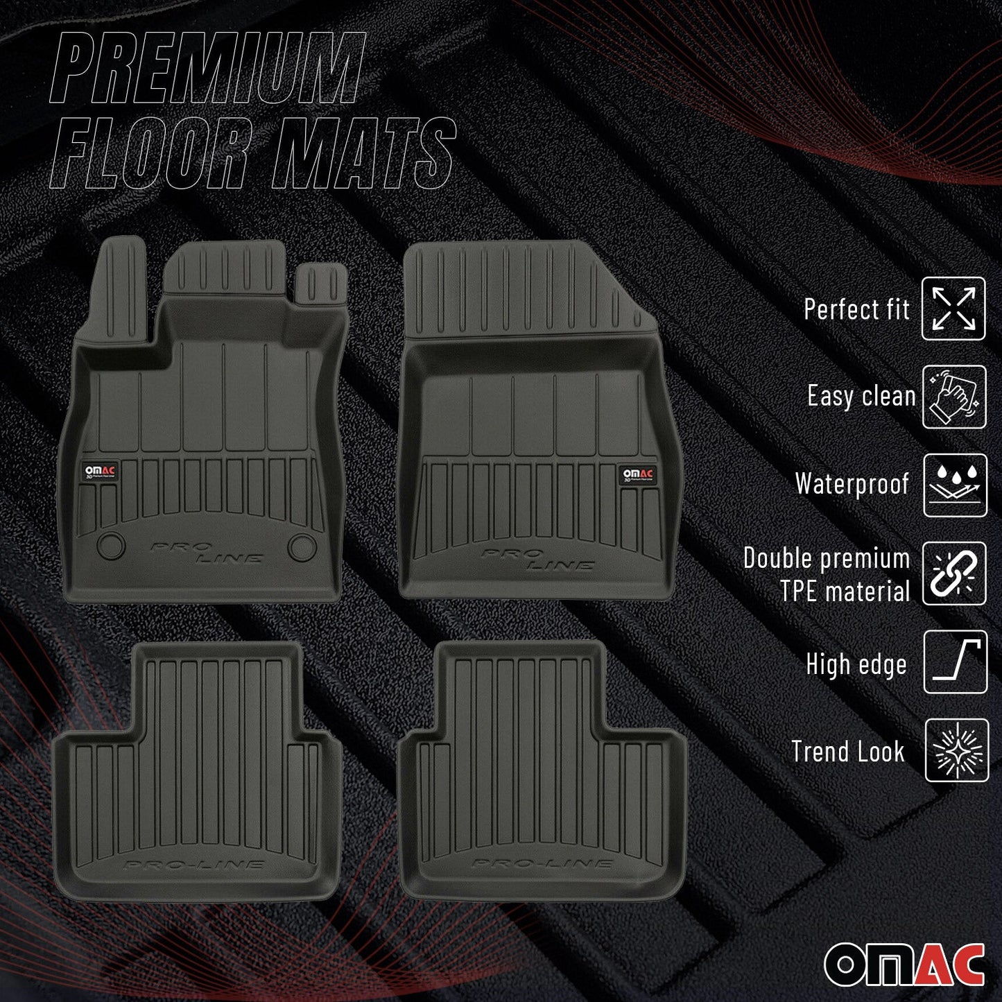 2015-2020 Renault Talisman Fußmatten TPE Schwarz 4 tlg