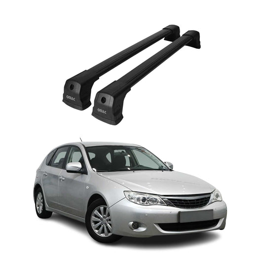 Bară portbagaj plafon pentru Subaru Impreza mk3 hatchback 2007-2011 3 uși 75kg aluminiu negru 2x