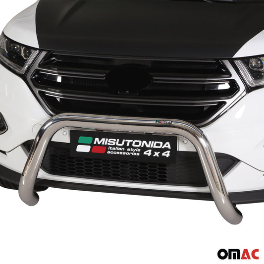 Bară de protecție/buton față pentru Ford Edge 2014-2018, ø76mm, oțel, argintiu, protecție
