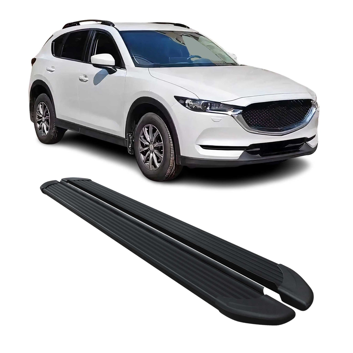 Seitenschweller Trittbretter Schweller für Mazda CX-5 2018-2025 Alu Schwarz