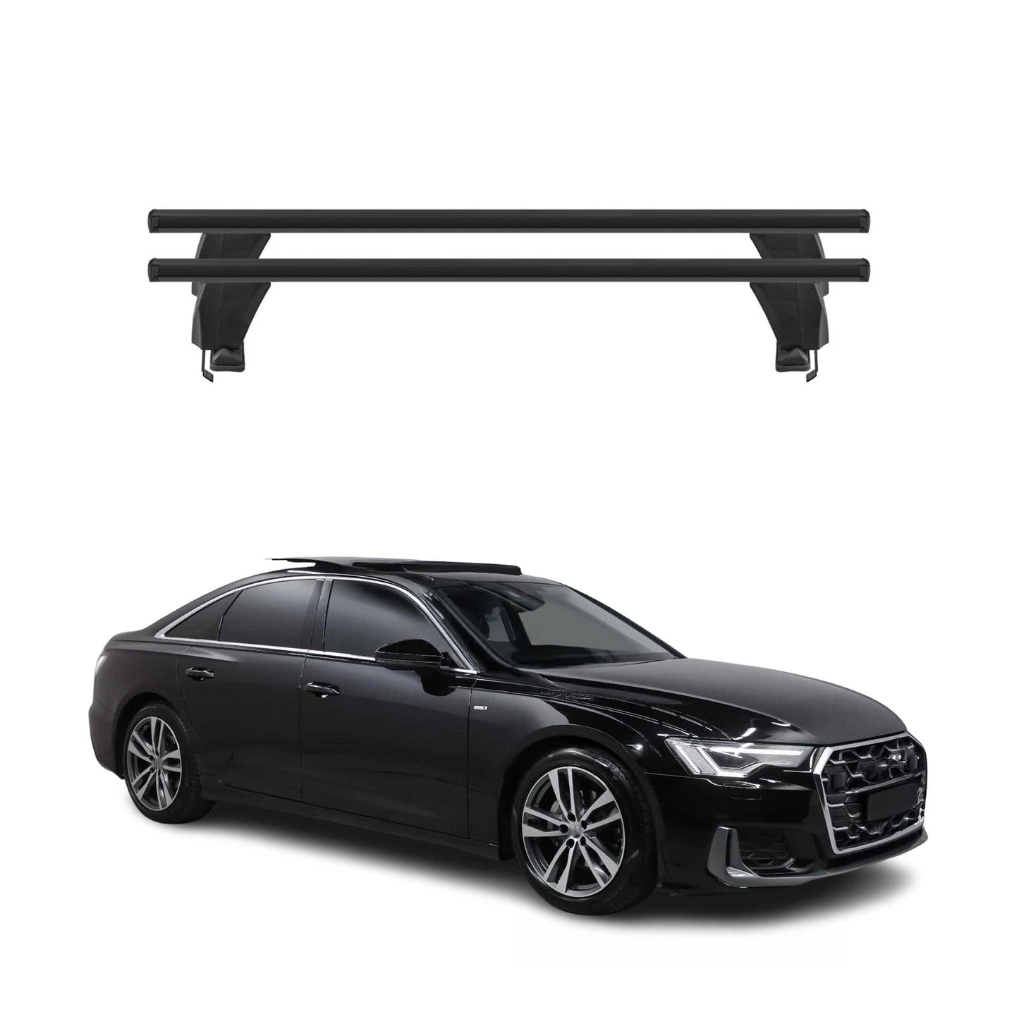 Menabo Dachträger Grundtäger für Audi A6 C8 Limo 2018-2025 50kg Alu Schwarz 2x