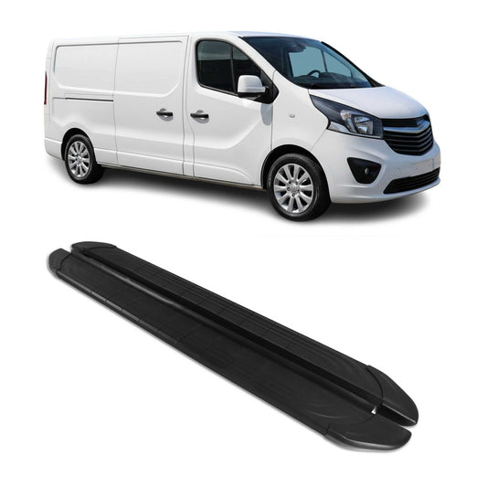 Trittbretter Seitenschweller für Opel Vivaro B 2014-2019 L2 Aluminium Schwarz 2x