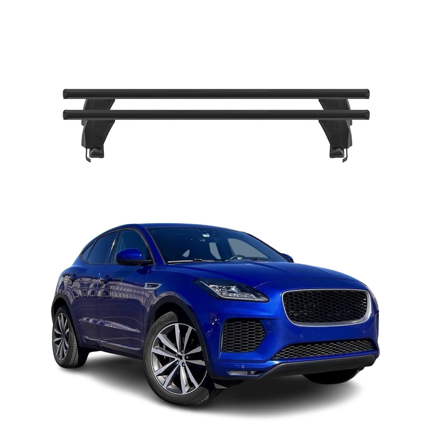 Menabo Dachträger Grundtäger für Jaguar E-Pace 2017-2020 50kg Alu Schwarz 2 tlg
