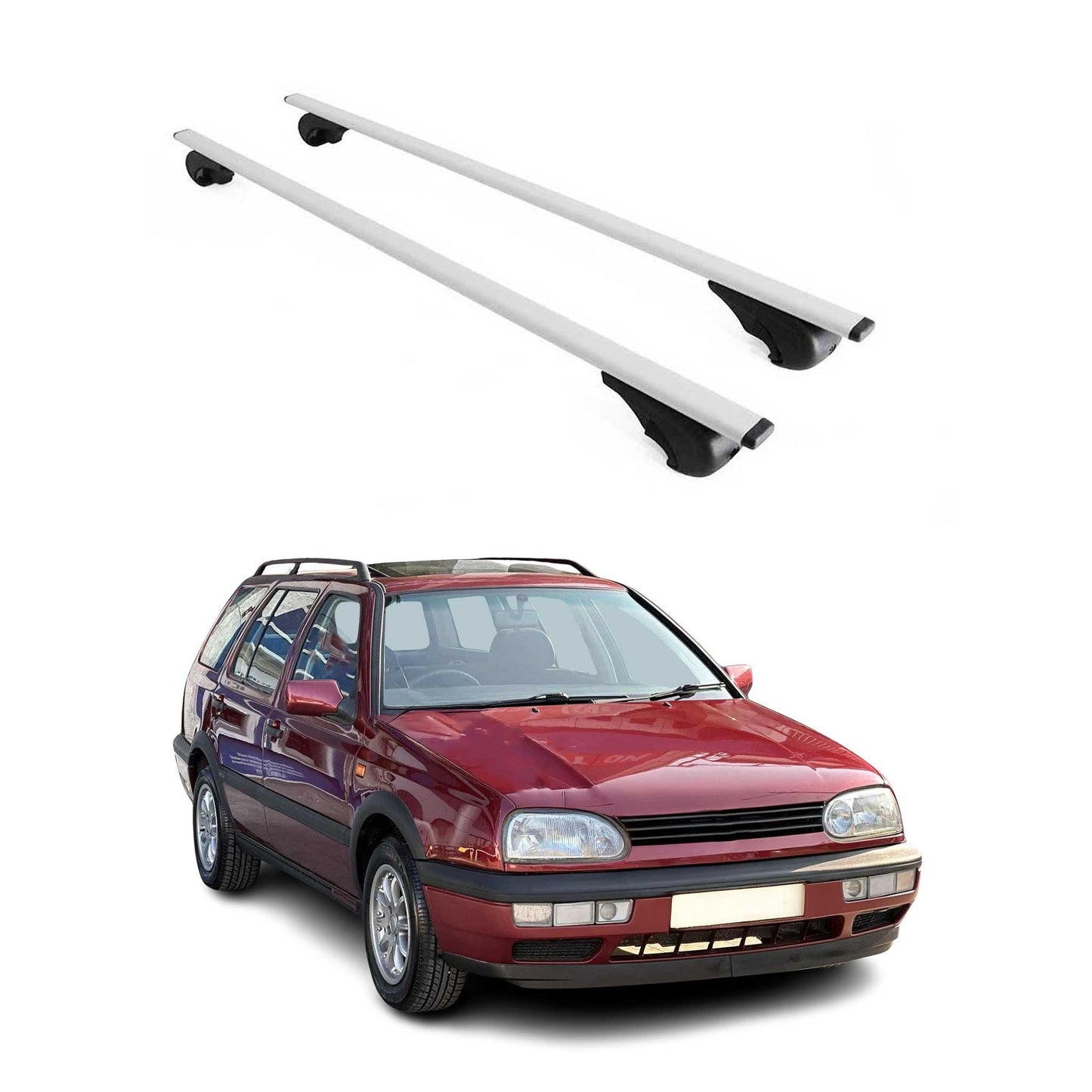 Dachträger Gepäckträger für VW Golf 1998-2003 Grundträger Metall Silber 2tlg