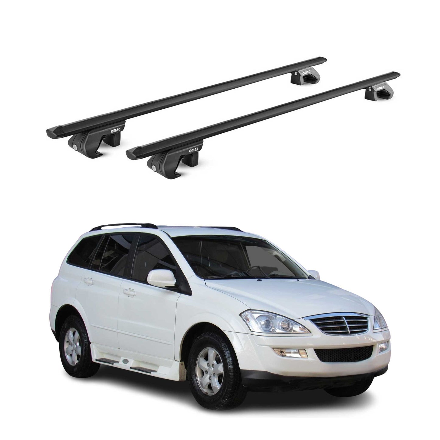 Portbagaj de plafon pentru Ssangyong Kyron 2005-2014 5 uși 90 kg aluminiu negru ABE