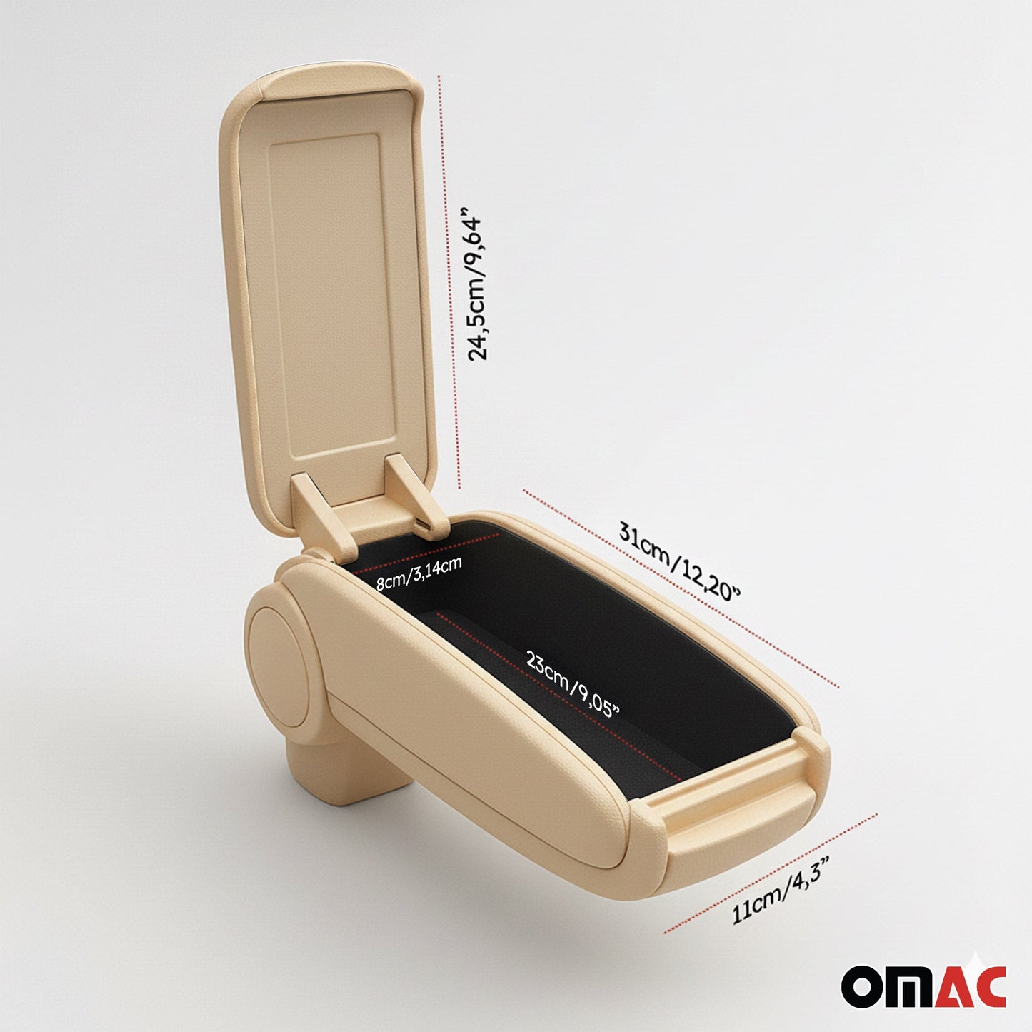 Mittelarmlehne Armlehne Mittelkonsole für Renault Megane 2002-09 PU-Leder Beige