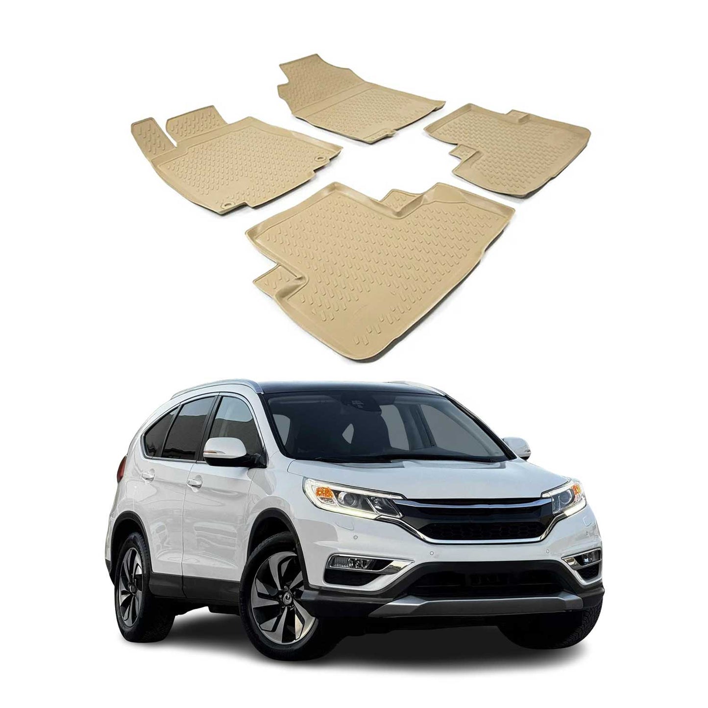 2012-2017 Honda CR-V Fußmatten TPE Beige 4 tlg