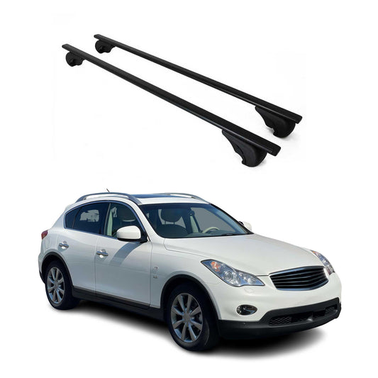 Portbagaj de plafon pentru Infiniti QX50 mk1 2015-2017 FL 75kg negru metalic 2x